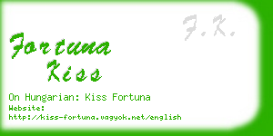 fortuna kiss business card